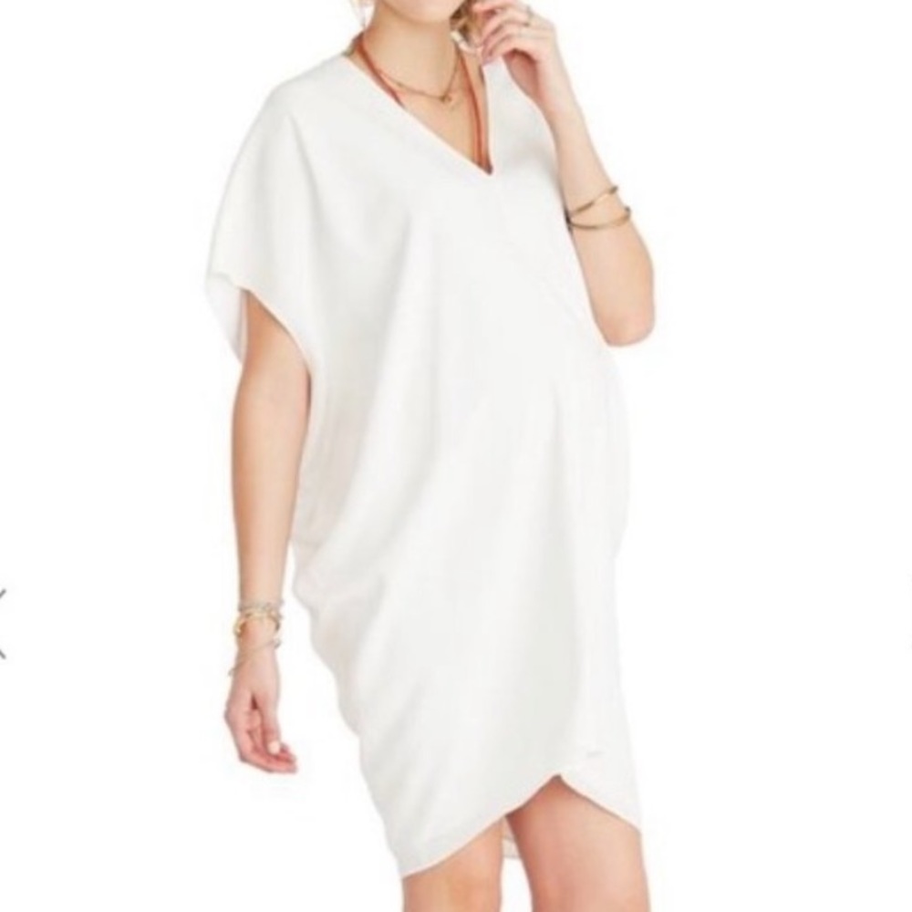Hatch maternity slouch dress white